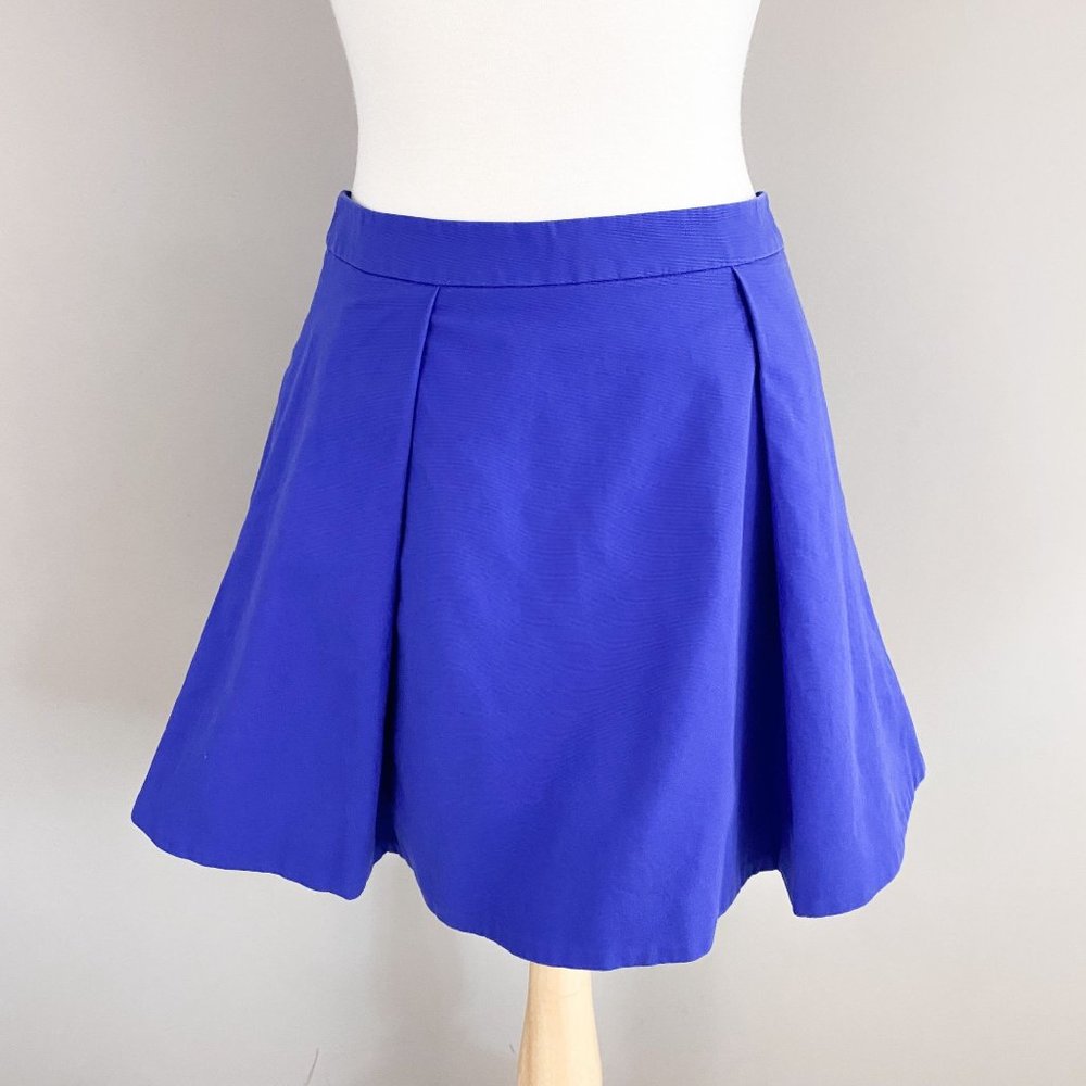 Kate Spade Saturday Royal Blue A-Line Pleated Mini Skirt 6